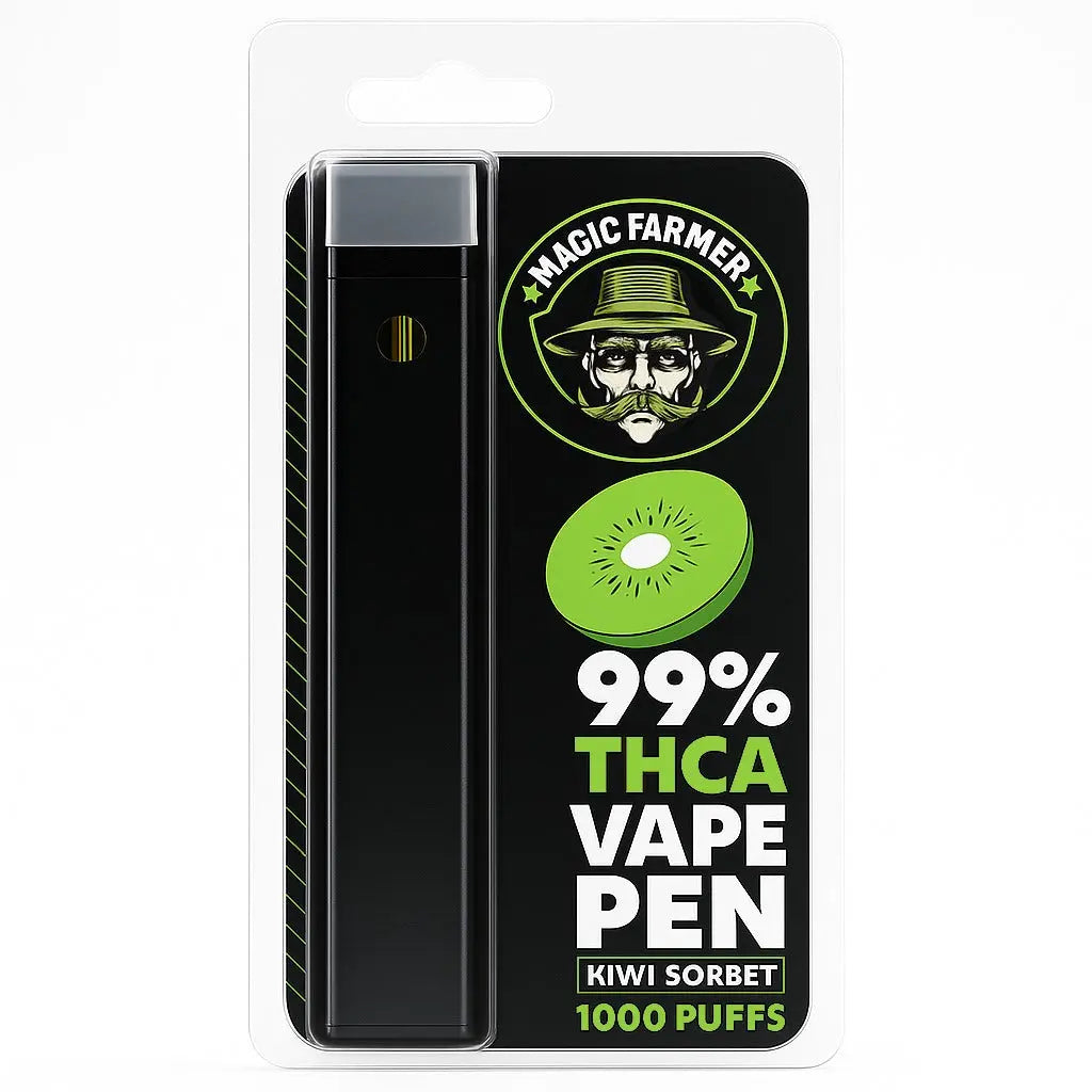 Köp THCA vape Kiwi Sorbet – 99 % från Magic Farmer, laglig i Sverige
