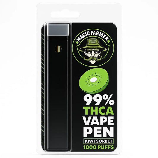 Köp THCA vape Kiwi Sorbet – 99 % från Magic Farmer, laglig i Sverige