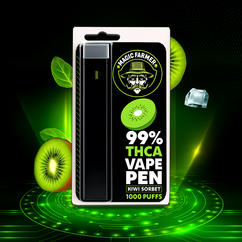 Köp THCA vape Kiwi Sorbet – 99 % engångsvape, laglig i Sverige